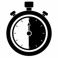 Stopwatch vector black silhouette