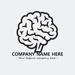 Brain illustration black and white for logo company vector image
