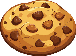 Freshly Baked Chocolate Chip Cookie vector illustration