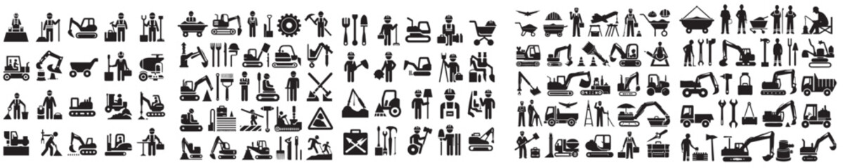 Fototapeta premium building construction equipment vector set