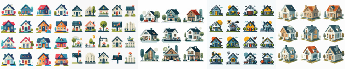 set of house vector icons