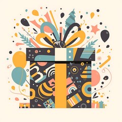 Fototapeta premium Festive Gift Box Illustration