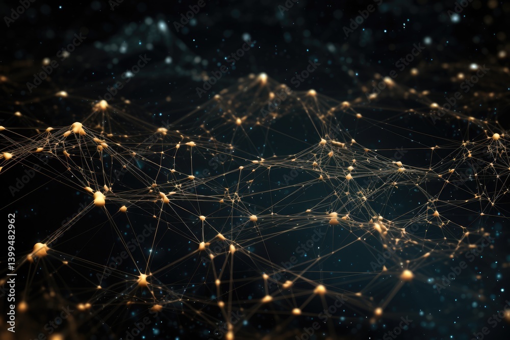 Poster intricate digital lines and dots create a captivating network representation showcasing the beauty o