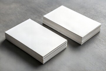 Fototapeta premium Blank White buisness card 3d mokup on Blue Background - Minimalist Mockup for Design and Branding.