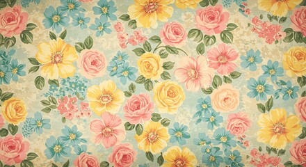 Floral Tapestry of Yesteryear AI Generated
