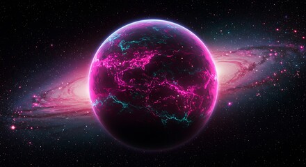 Fototapeta premium Crimson Nebula's Embrace AI Generated