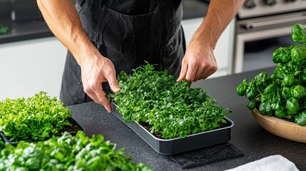 A sleek vertical farming system designed specifically for small urban apartments, blending functionality with modern aesthetics ,