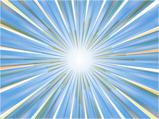 近未来イメージの勢いよく放射する集中線背景素材_ブルー