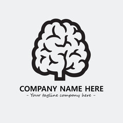 Brain illustration black and white for logo company vector image

