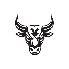 Bull head logo and symbol illustration