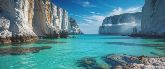 Coastal paradise with turquoise water and dramatic limestone cliffs