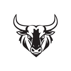 Bull head logo and symbol illustration