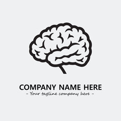 Brain illustration black and white for logo company vector image

