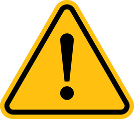 Warning Dangerous attention icon, danger symbol, filled flat sign, solid pictogram, isolated on white. Exclamation mark triangle symbol.
