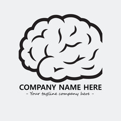 Brain illustration black and white for logo company vector image

