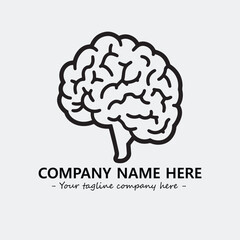 Brain illustration black and white for logo company vector image
