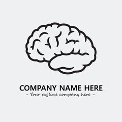 Brain illustration black and white for logo company vector image
