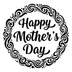 Happy Mother's Day Ornate Circle Graphic