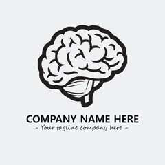 Brain illustration black and white for logo company vector image
