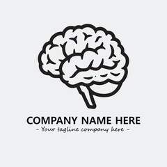 Brain illustration black and white for logo company vector image
