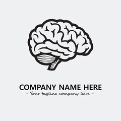 Brain illustration black and white for logo company vector image
