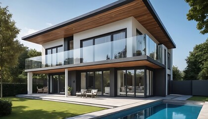 Fototapeta premium Modern Luxury House Close-Up in High Resolution