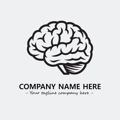 Brain illustration black and white for logo company vector image
