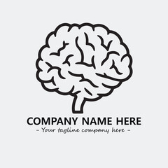 Brain illustration black and white for logo company vector image
