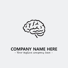 Brain illustration black and white for logo company vector image
