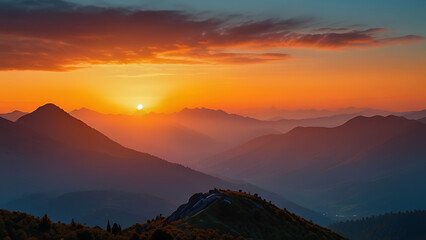 Tranquil Sunset Over the Mountains