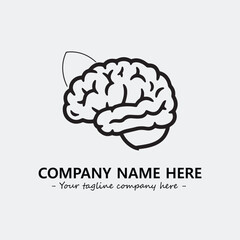Brain illustration black and white for logo company vector image
