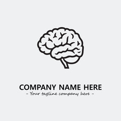 Brain illustration black and white for logo company vector image

