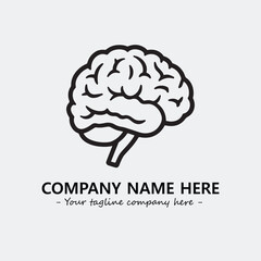 Brain illustration black and white for logo company vector image
