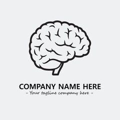 Brain illustration black and white for logo company vector image
