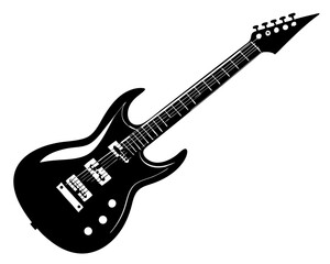 Obraz premium Electric Guitar Vector & SVG Silhouettes | Rock Music Band Apparel, Concert Decor & DIY Crafts