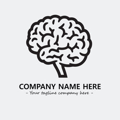 Brain illustration black and white for logo company vector image
