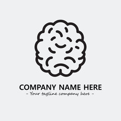 Brain illustration black and white for logo company vector image
