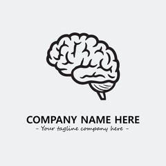 Brain illustration black and white for logo company vector image
