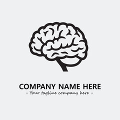Brain illustration black and white for logo company vector image
