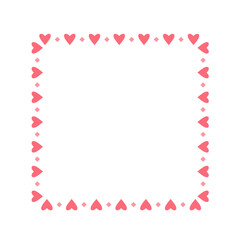 Decorative Hearts Border Frame. Vector illustration 