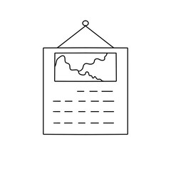 A white framed calendar with a picture of a map on it