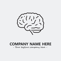 Brain illustration black and white for logo company vector image
