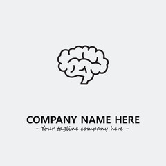 Brain illustration black and white for logo company vector image
