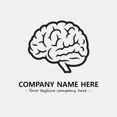 Brain illustration black and white for logo company vector image
