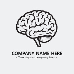 Brain illustration black and white for logo company vector image
