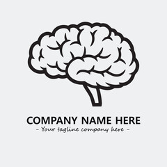Brain illustration black and white for logo company vector image
