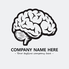 Brain illustration black and white for logo company vector image

