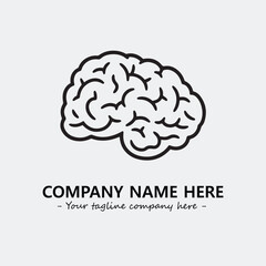 Brain illustration black and white for logo company vector image
