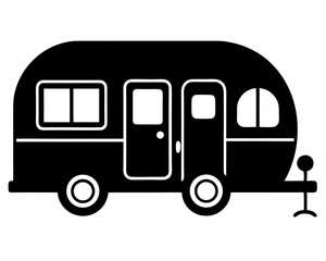 Caravan Vector & SVG Silhouettes, Caravan Icon Vector Design