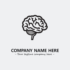 Brain illustration black and white for logo company vector image
